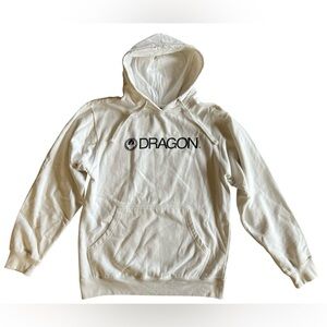 DRAGON Alliance Icon Fleece White Pullover Logo Hoodie Adult SzS Skate Surf Snow